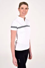 CT Stripe Cotton S/S Polo - White (Size L & 2XL)