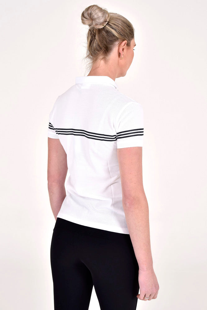 CT Stripe Cotton S/S Polo - White (Size L & 2XL)