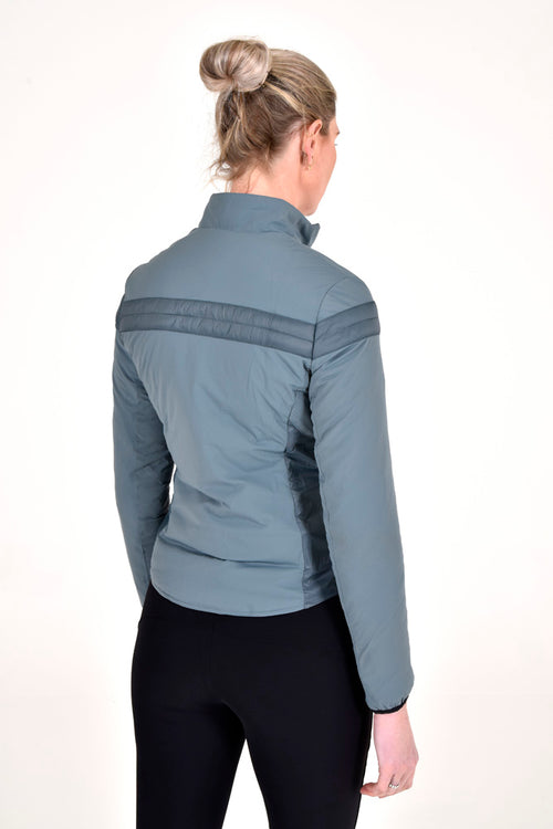 Jersey Stripe LW Padded Jacket - Sage