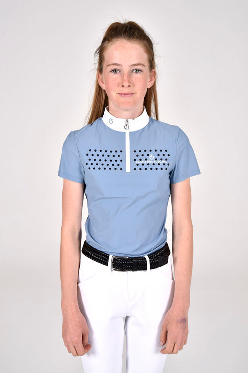 Cavalleria Toscana - CT Flock Print S/S Polo - Light Blue