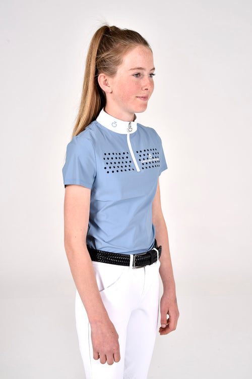 Cavalleria Toscana - CT Flock Print S/S Polo - Light Blue