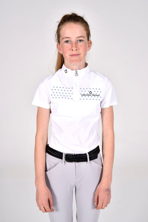Cavalleria Toscana - CT Flock Print S/S Polo - White