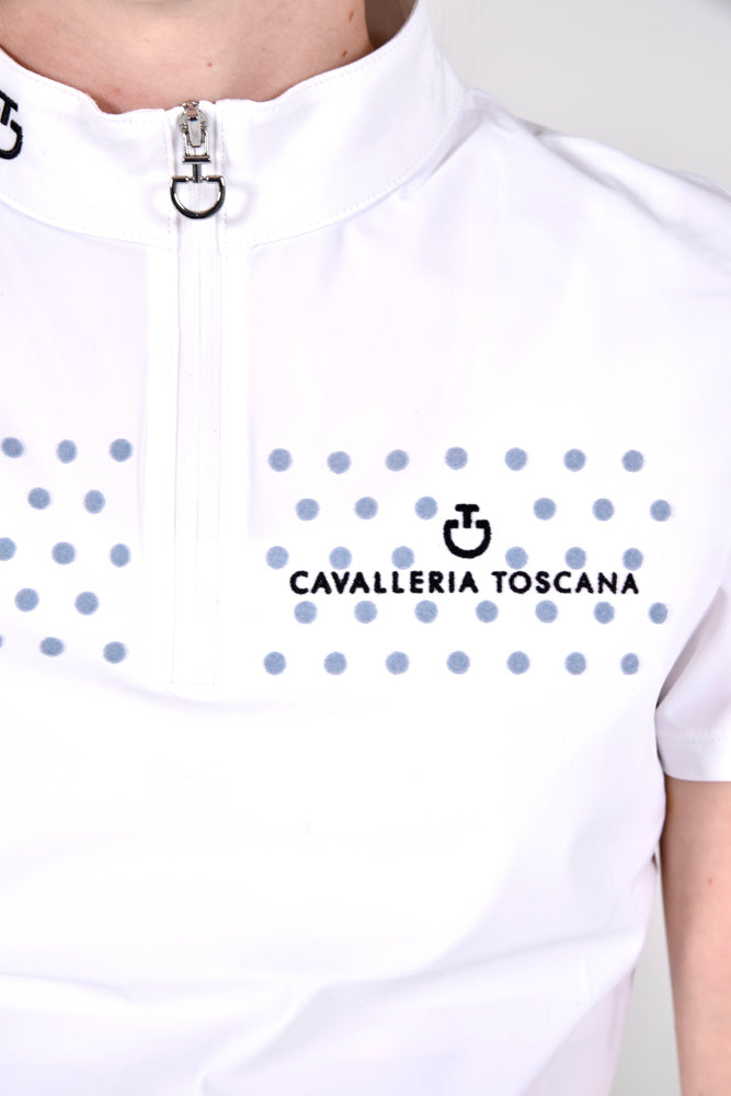 Cavalleria Toscana - CT Flock Print S/S Polo - White