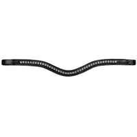 New English White Swarovski V Browband - Black