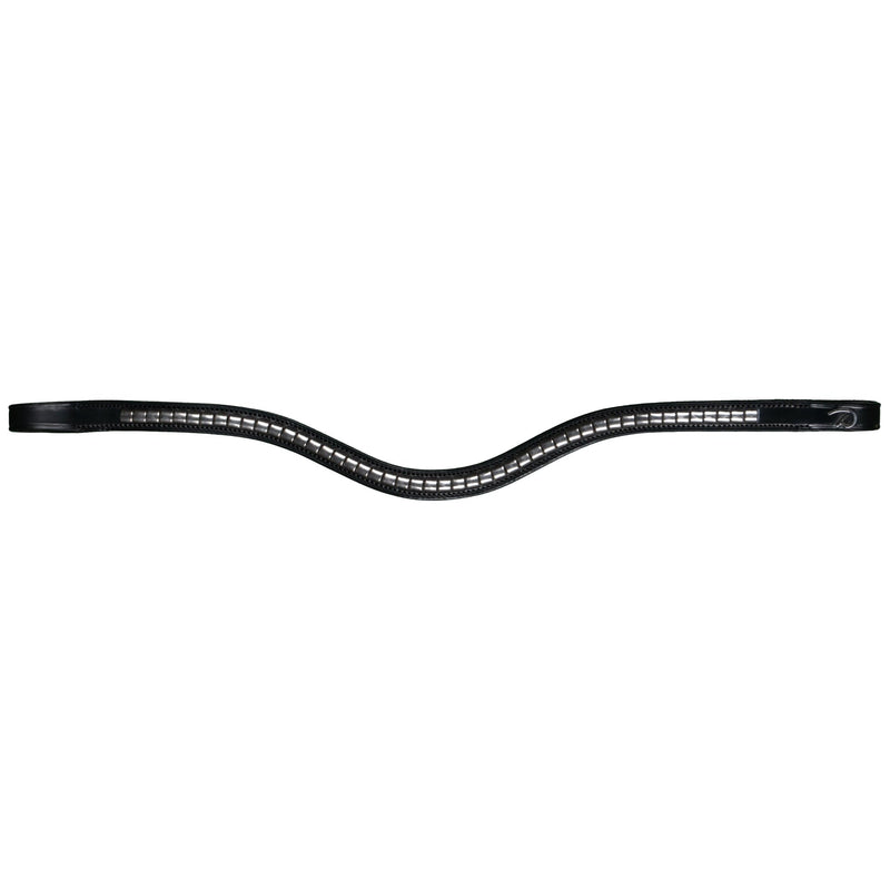 New English Silver Clincher Browband - Black