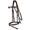 Working Flash Noseband Bridle with Snap Hooks - Brown