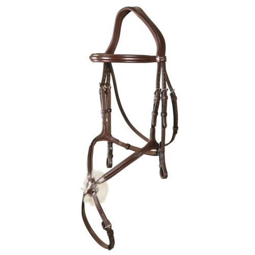 New English Fig 8 Noseband Bridle - Brown