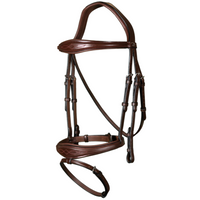 New English Anatomic Flash Noseband Bridle - Brown