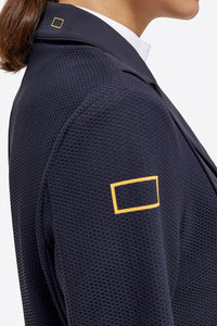 Jersey Mesh Riding Jacket - Navy w Gold Logo