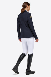 Jersey Mesh Riding Zip Jacket - Navy w Gold Logo