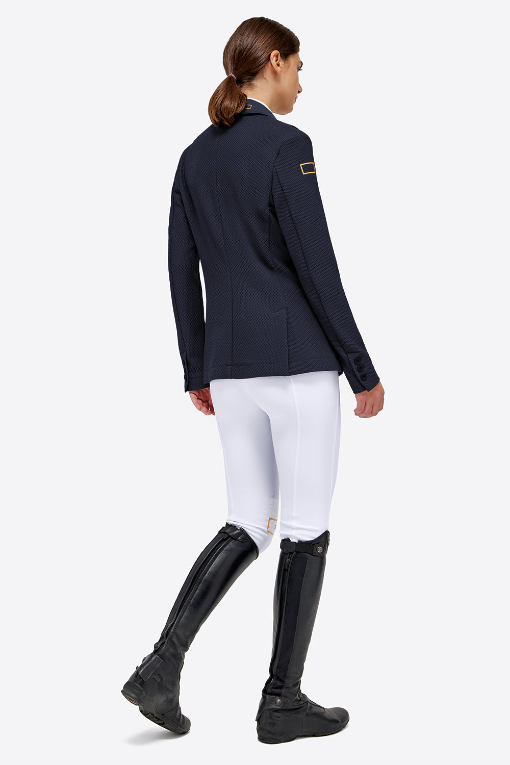 Jersey Mesh Riding Zip Jacket - Navy w Gold Logo