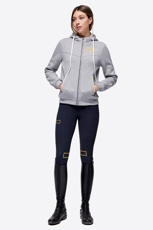 Cotton Hooded Zip Sweatshirt - Grey