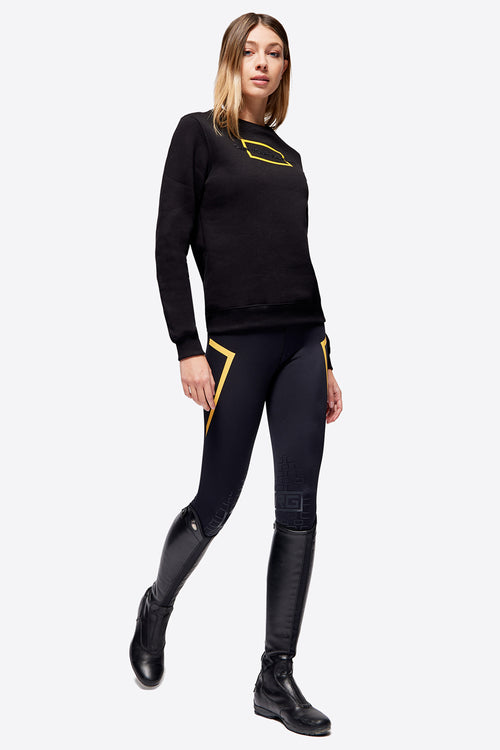 Cotton Crew Neck Sweatshirt - Black