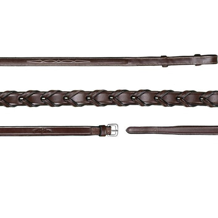 Hunter 1/2" Laced Reins - Brown