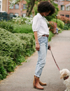 Cropped Leather Tassel Boot - Tan