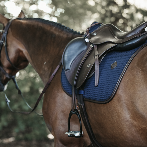 Colour Edition Leather Jump Saddle Pad - Navy