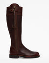 Long Leather Tassel Boot - Conker