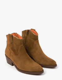 Cassidy Suede Cowboy Boot - Tan