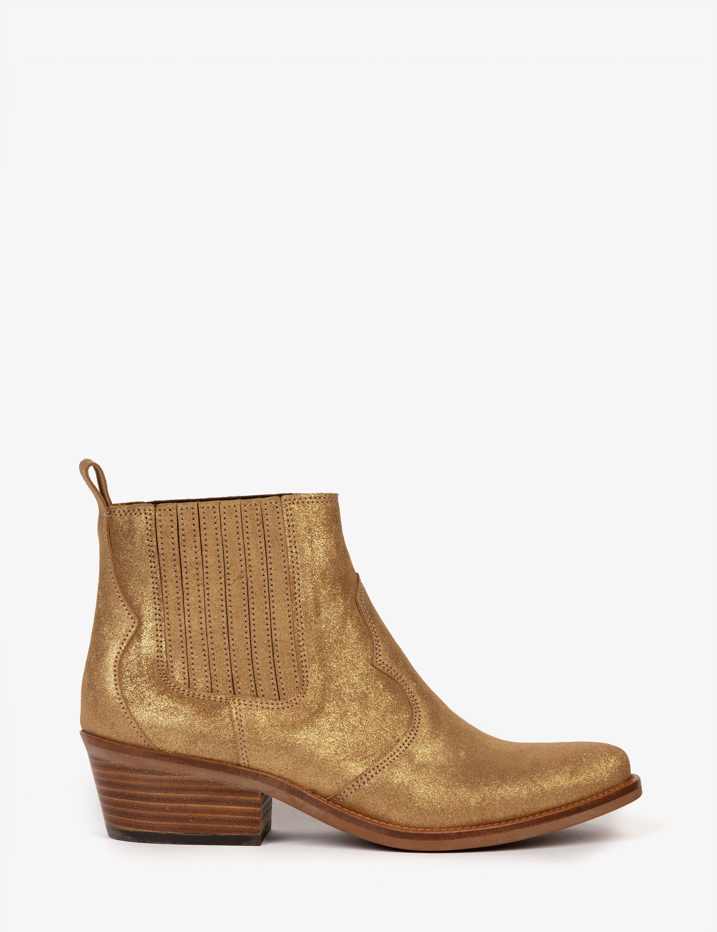 Gold leather boots store