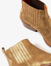 Amigo Metallic Leather Boot - Antique Gold