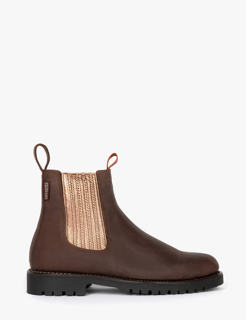 Oscar Leather Boot - Bitter Chocolate/Rose Gold