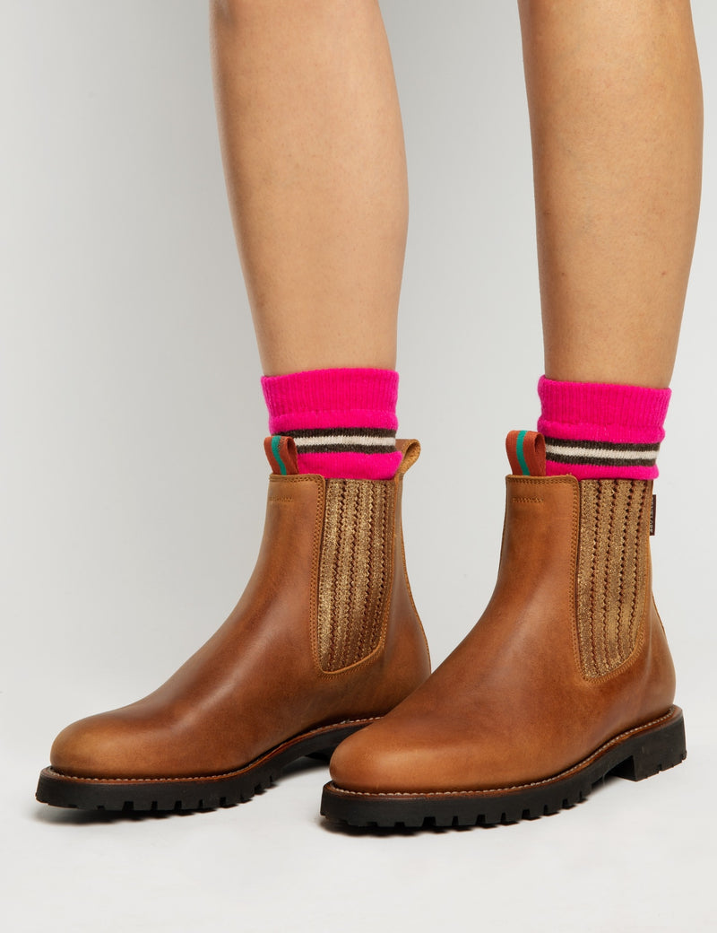 Penelope Chilvers Oscar Leather Boot Caramel Bronze The