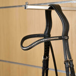 New English Silver Clincher Browband - Black